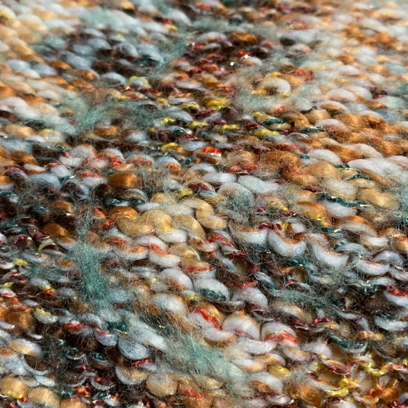 Universal Thread Short Chunky Sweater Cream Brown Green M Pullover - Picture 16 of 16